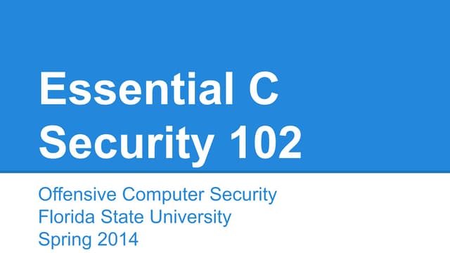 03 Essential C Security for hacking tricks