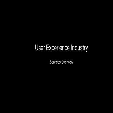 User Experience Services Overview