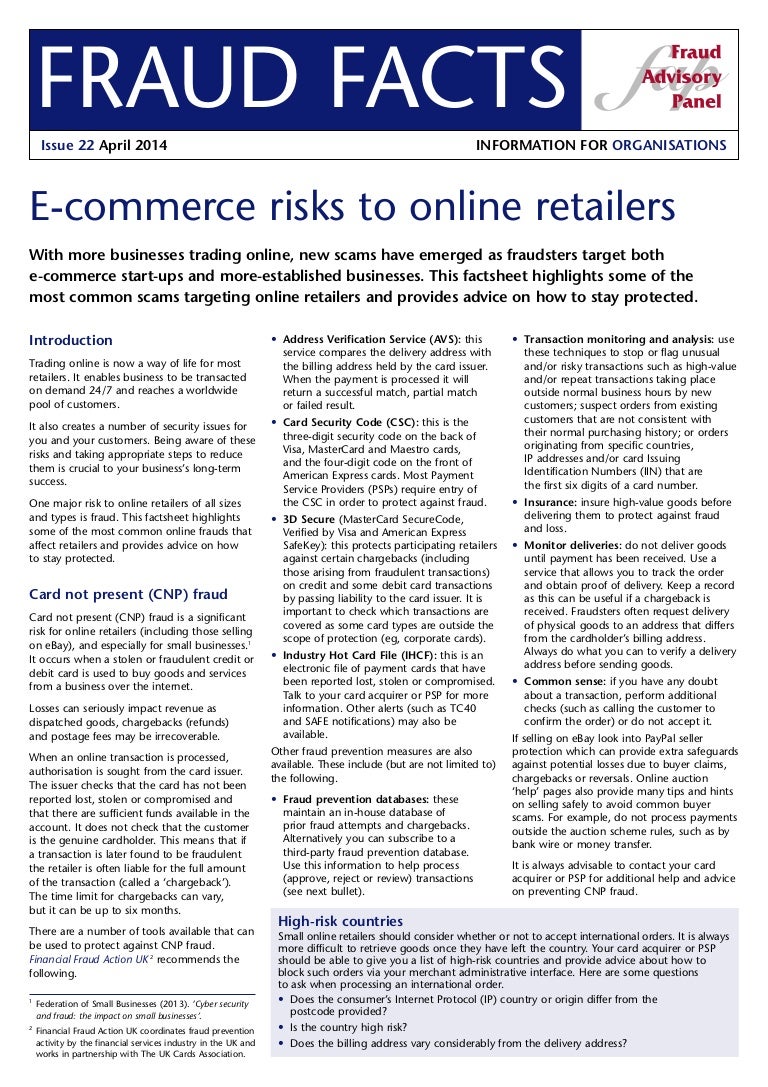 FCF June 2014 03 fraud facts 22 b risks to online retail…