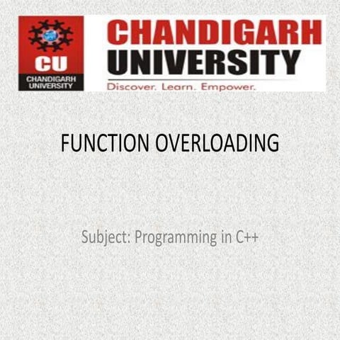 03 function overloading | PDF | Programming Languages | Computing