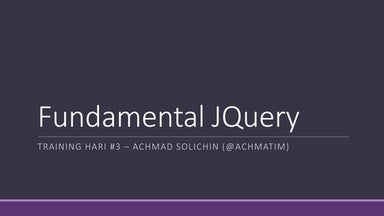 Fundamental JQuery