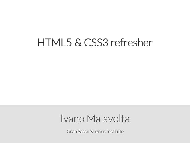 [2015/2016] HTML5 and CSS3 Refresher