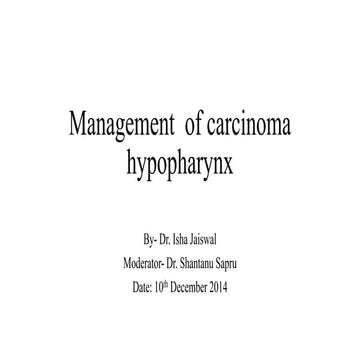  Management  of carcinoma hypopharynx 
