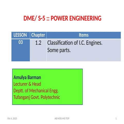 03 I.C. ENGINE CLASSIFICATION.pptx ........... | PPTX