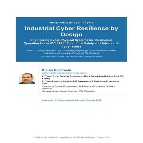 Industrial Cyber Resilience by Design: Engineering Cyber-Physical ...