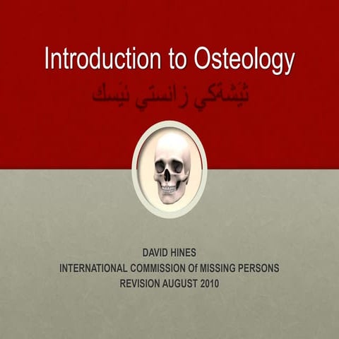  intro to osteology august 2010 revision
