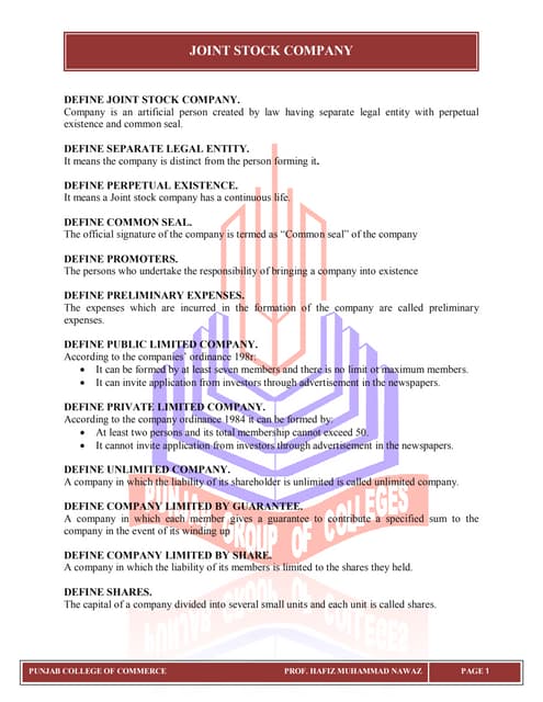 03 joint stock company
