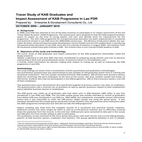 03 lao pdr   tracer study and impact assessment synthesis
