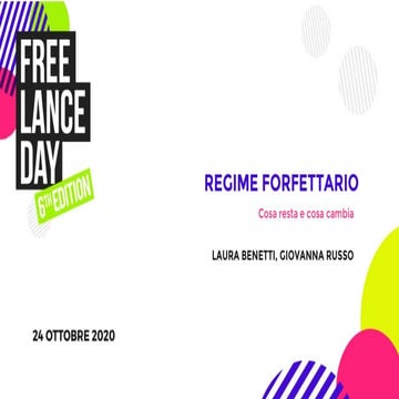 Freelance Day 2020 - Regime forfettario - Laura Benetti e Giovanna Russo