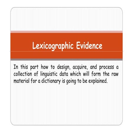 lexicographic evidence
