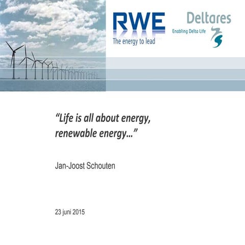DSD-NL 2015, Delft-FEWS Gebruikersdag, 3 Meteo Dashboard DSS Offshore Wind farms