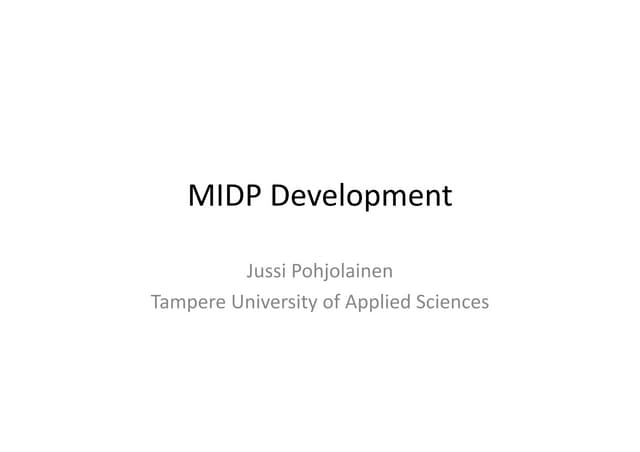 Intro to MIDP Development