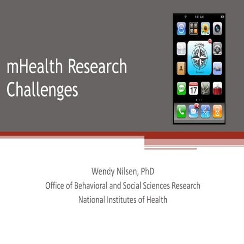 Issues in Mobile Health (Wendy Nilsen)