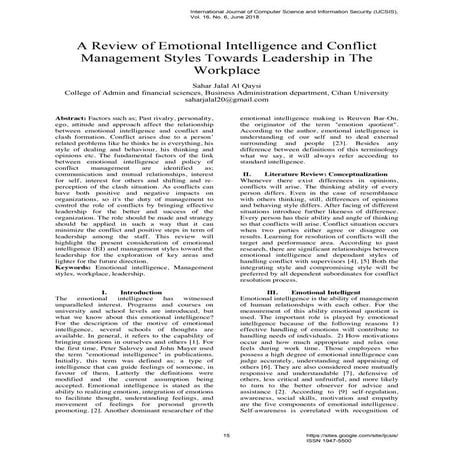 A Review of Emotional Intelligence and Conflict Management Styles ...