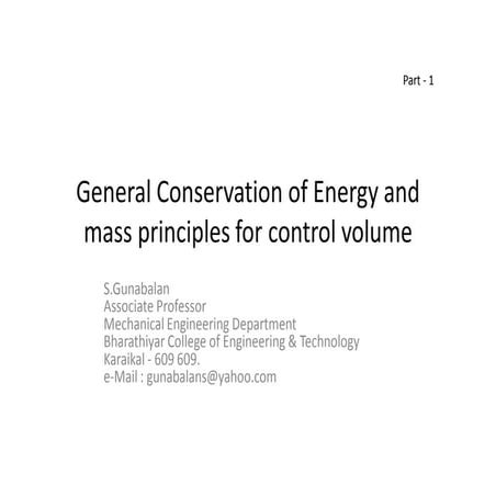 03 part1 general conservation of energy and mass principles for control volume