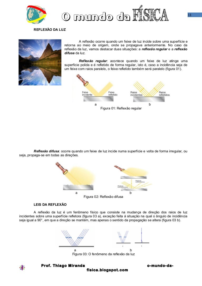 Analise As Proposicoes A Seguir Sobre A Reflexao Da Luz