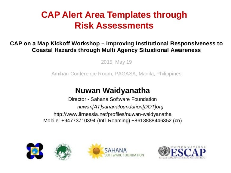 Risk assessment for CAP area templates