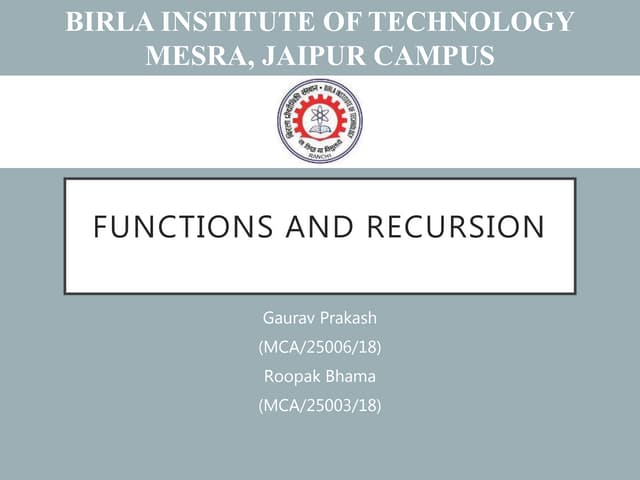 Function & Recursion