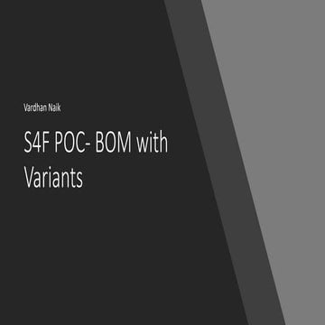 S4F POC BOM with Variants | PDF