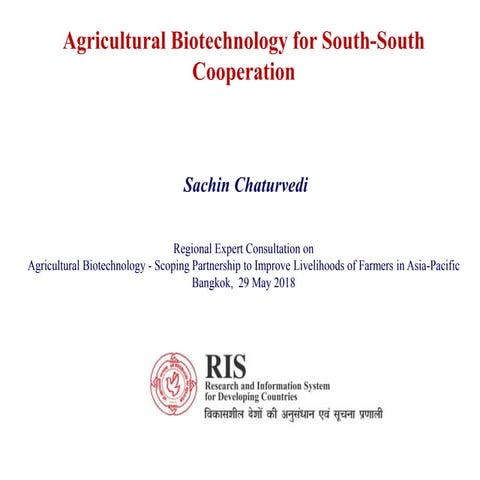 Agriculturual Biotechnology for South-South Cooperation