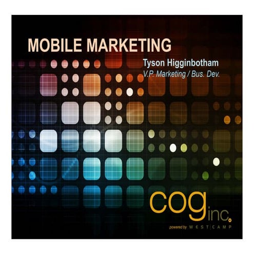 AIMS 2012- Tyson Higginbotham COG. “Best practices of marketing to mobile”