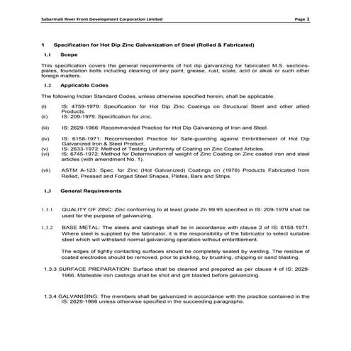 03 specification hot dip galvanising | PDF