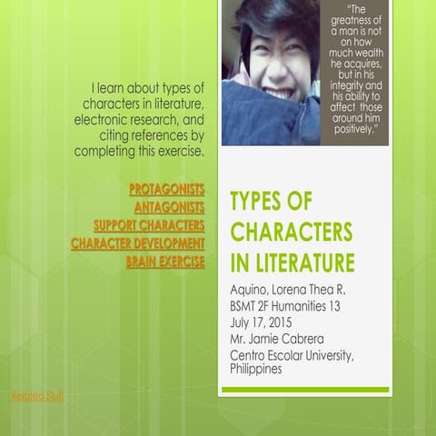Types of characters in a Literature