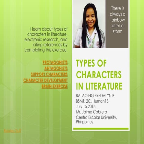 Balaoing Fredalyn B. (Types of Characters in Literature)