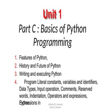 PYTHON PROGRAMMING PROBLEM SOLVING PPT DOCUMENTS PPT | PPT