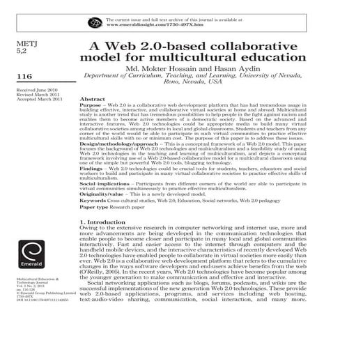 Web 2.0 in Multicultural Education