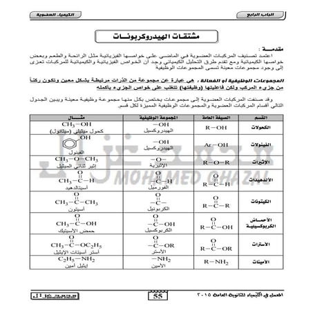 كيمياء للصف الثالث الثانوي_ الباب الرابع_ مشتقات الهيدروكربونات مستر محمد غزا...