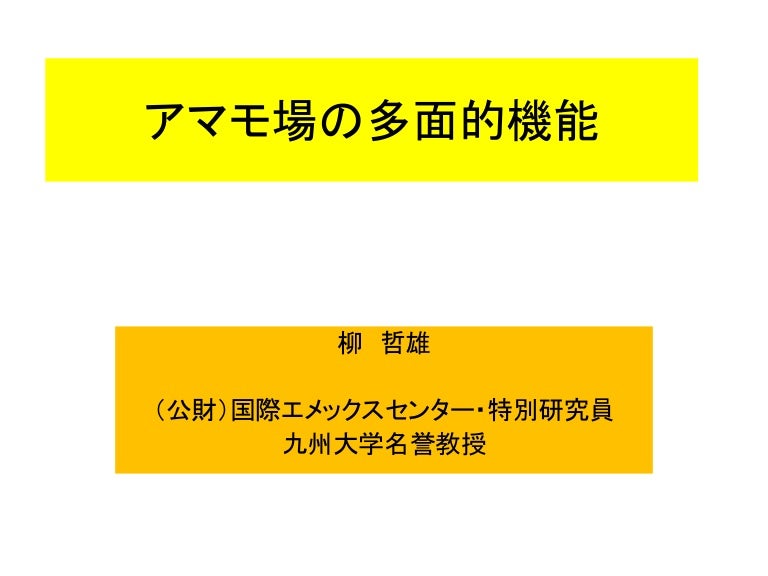 04.07.2015 アマモ場の多面的機能 柳哲雄