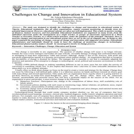 Challenges to Change and Innovation in Educational System | PDF