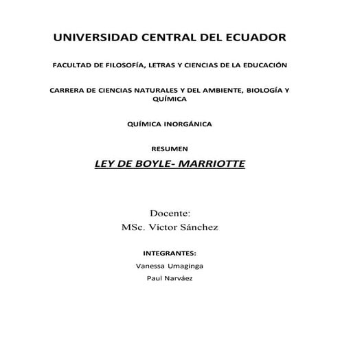 Resumen de la Ley de Boyle y Marriotte, fórmulas y ejercicios.