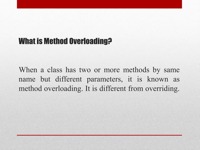 method overloading