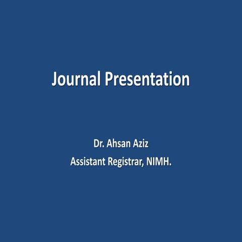 Journal presentation on comparative efficacy of different mood stabilizers during maintenance phase of Bipolar Disorder