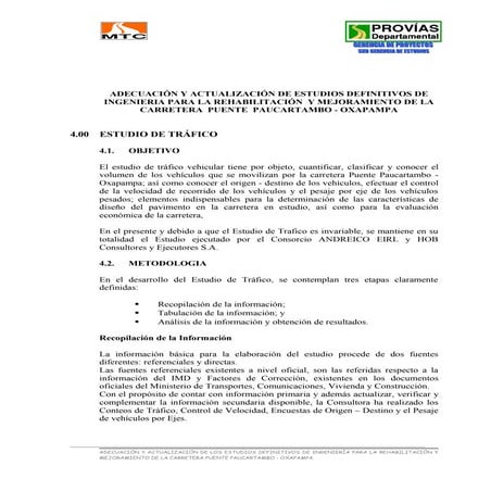 conclusiones del estudio de trafico