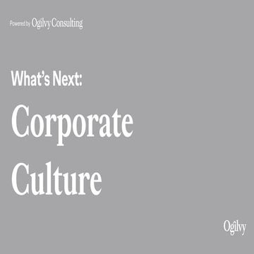 What's Next: Corporate Culture