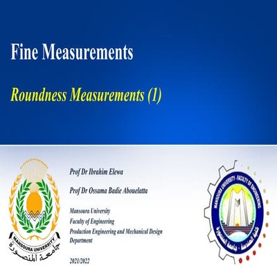 Feature inspection of circularity and roundness | PPTX