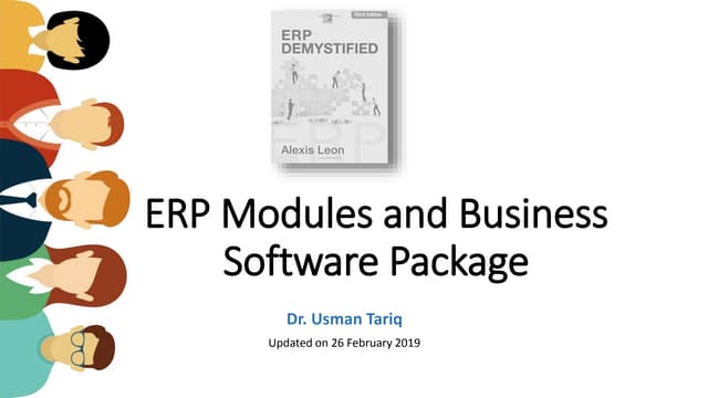 ERP modules and business software package