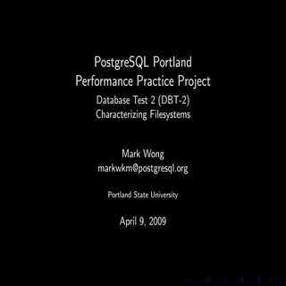 PostgreSQL Portland Performance Pra...