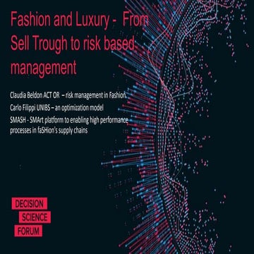 Fashion and Luxury - From sell through to risk-based management 