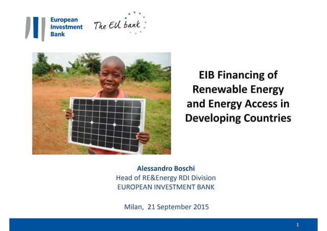 Alessandro Boschi, European Investment Bank