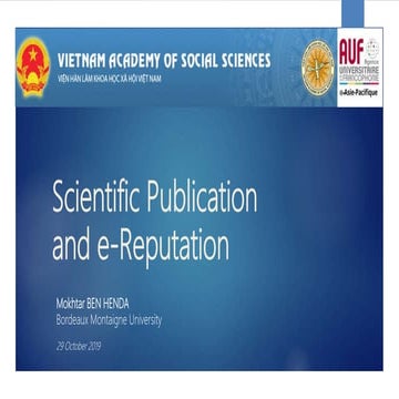 Scientific publication & e-Reputation