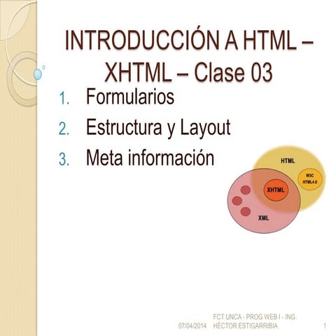 INTRODUCCIÓN A HTML – XHTML – Clase 03