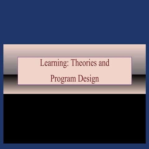04 learning - theories and program design | PPT