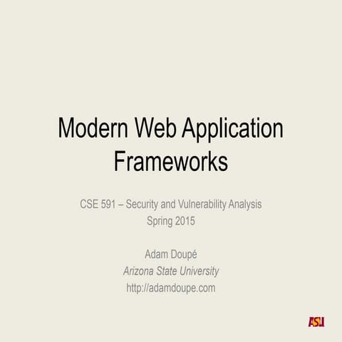 Comprehensive Overview of Modern Web Application Frameworks and ...