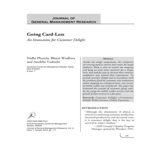 Going Card-Less - An Innovation for Customer Delight