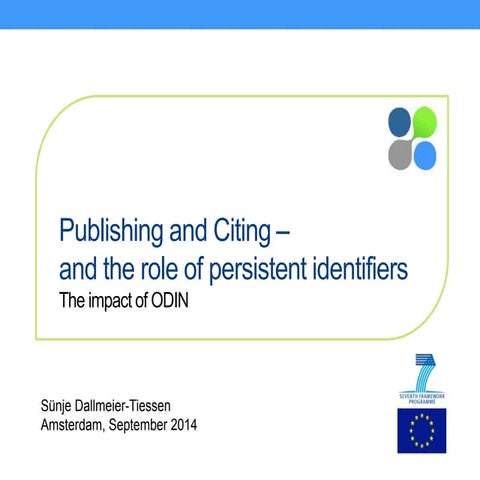 ODIN Final Event - Publishing and citing, and the role of persistent identifiers