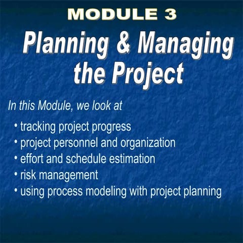Planning And Managing The Project